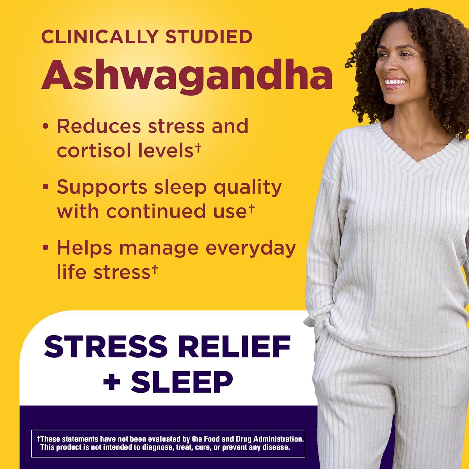 imageNature Made Magnesium Ashwagandha Capsules Stress Relief and Sleep Support Magnesium 300 mg and Ashwagandha Supplements 60 Capsules 30 Day Supply