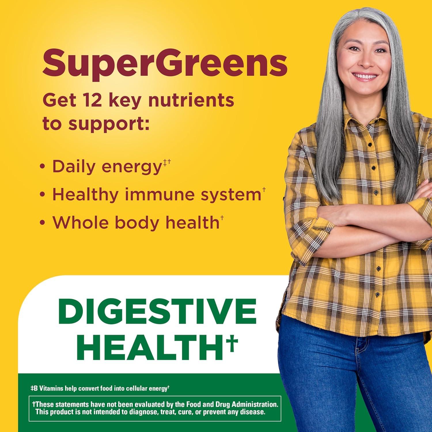 imageNature Made Super Greens with Probiotic Capsules Made with 12 Cup Veggies Per Serving Probiotics for Digestive Health 75 Capsules 25 Day Supply