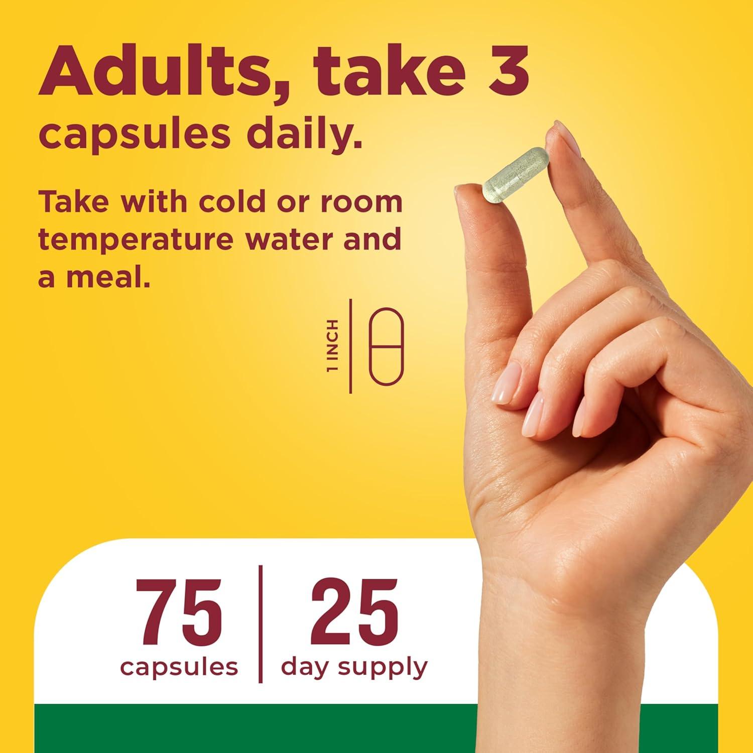 imageNature Made Super Greens with Probiotic Capsules Made with 12 Cup Veggies Per Serving Probiotics for Digestive Health 75 Capsules 25 Day Supply